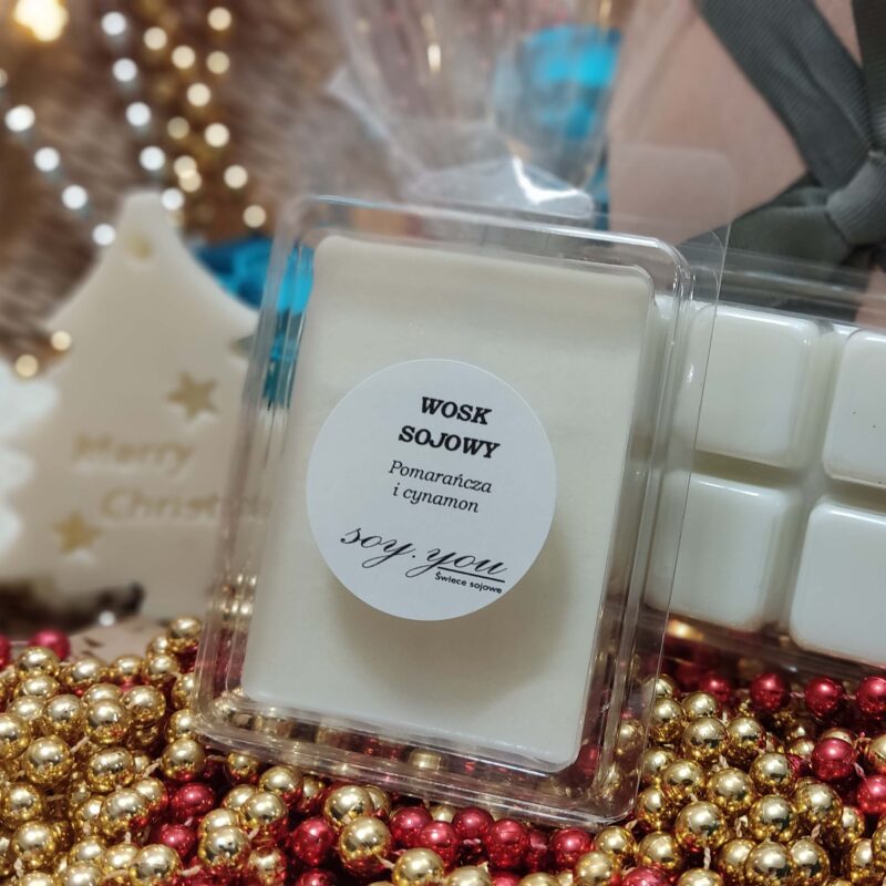 Wosk sojowy do kominka - Pomarańcza i cynamon