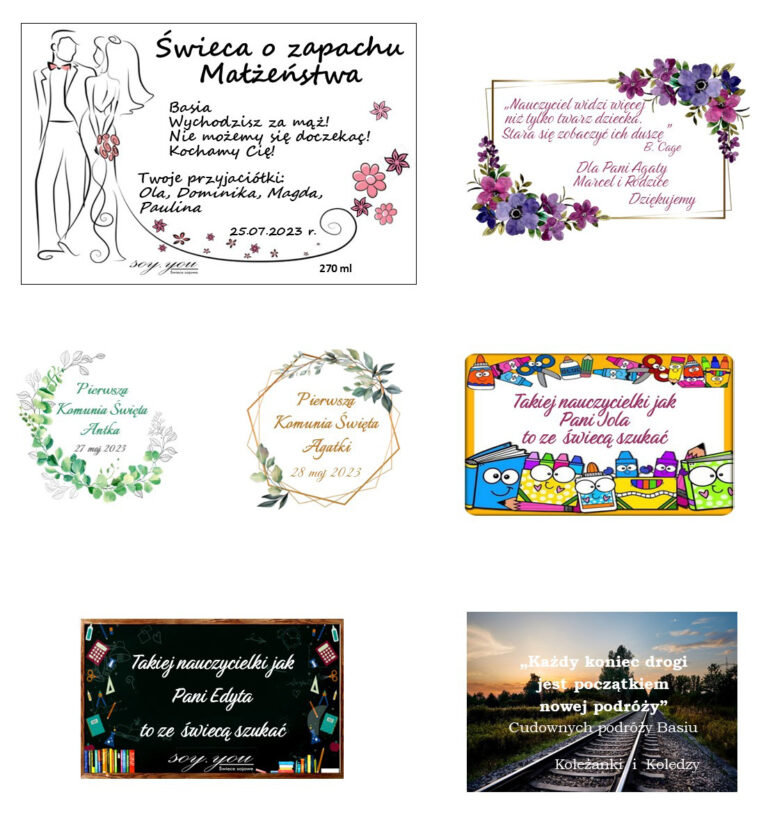 Spersonalizowana Etykieta na Świecę Sojową: Twój Wyjątkowy Prezent na Każdą Okazję