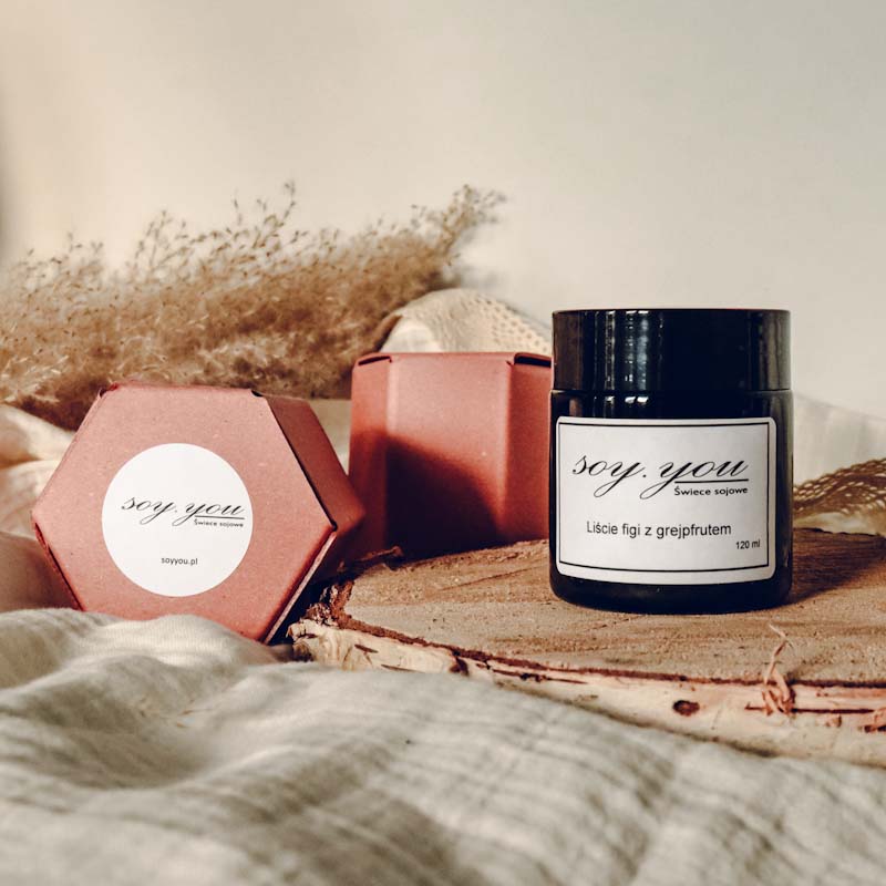 Świeca sojowa - liście figi z grejpfrutem  120 ml