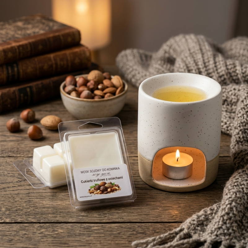 Wosk sojowy do kominka - Cukierki truflowe z orzechami