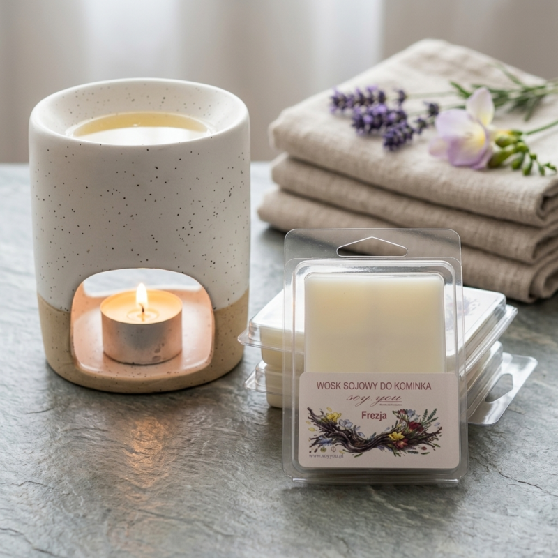 Wosk sojowy do kominka - Frezja