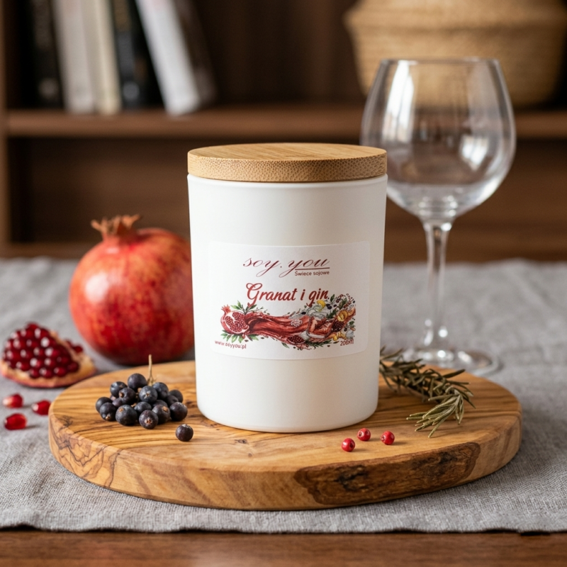 Świeca sojowa - Granat i gin 200 ml