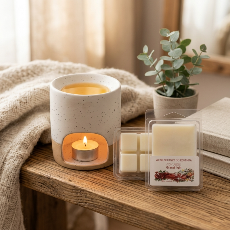 Wosk sojowy do kominka - Granat i gin