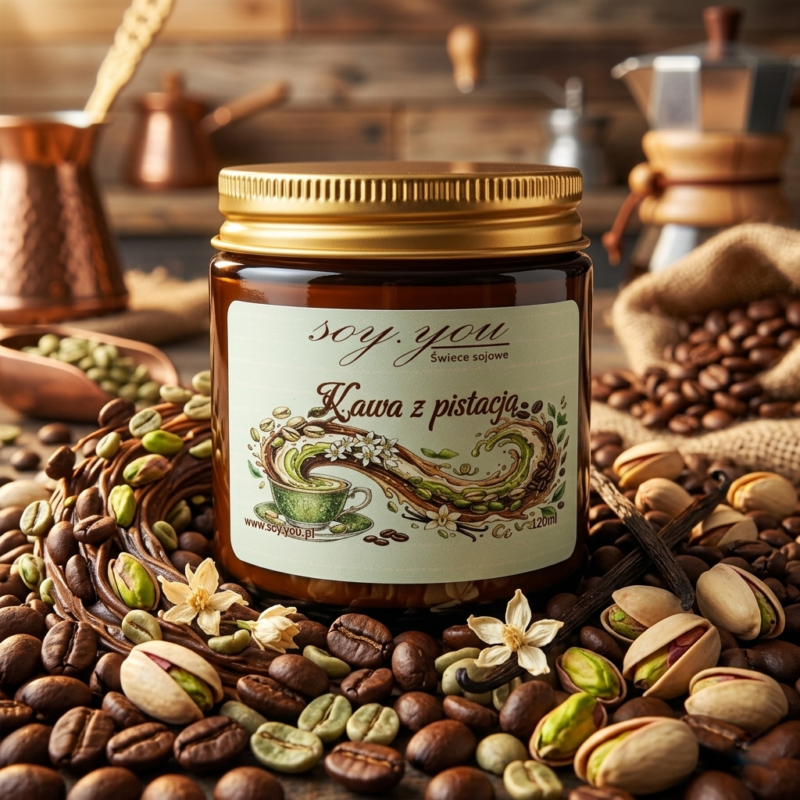 Świeca sojowa - Kawa z pistacją 120 ml