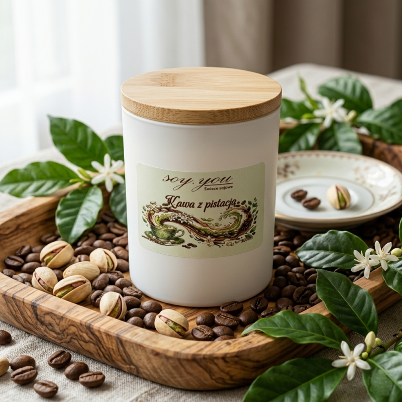 Świeca sojowa - Kawa z pistacją 200 ml