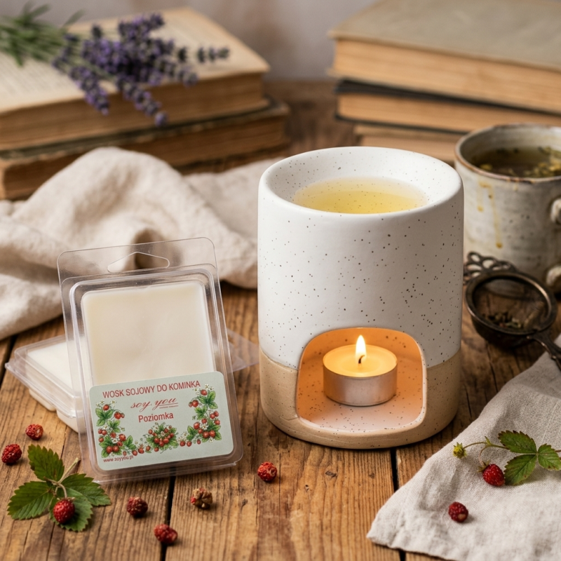 Wosk sojowy do kominka - Poziomka