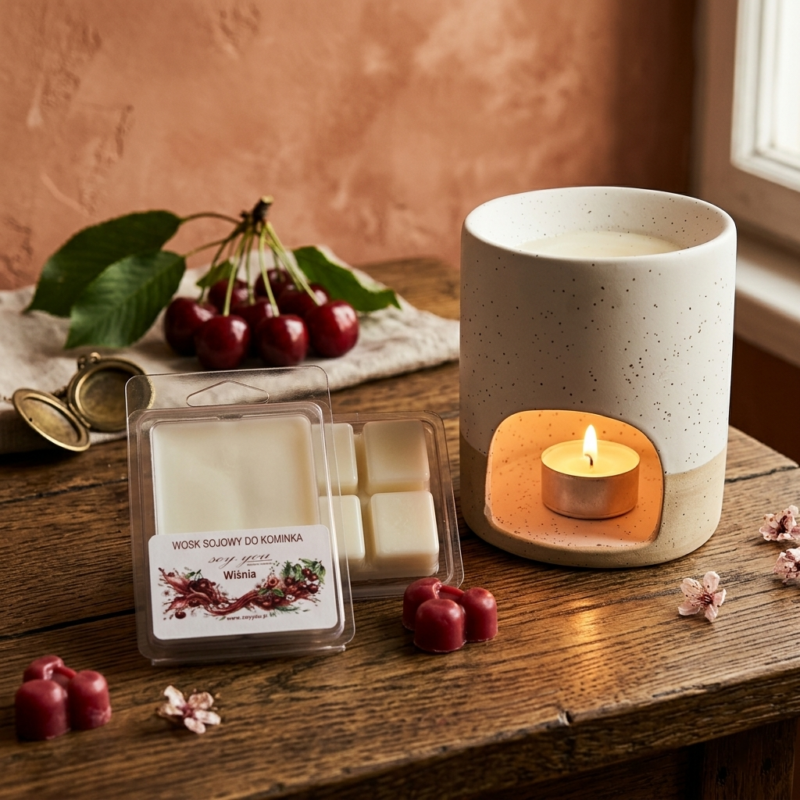 Wosk sojowy do kominka - Wiśnia