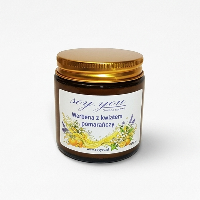 Świeca sojowa - Werbena z kwiatem pomarańczy 120 ml - obrazek 3